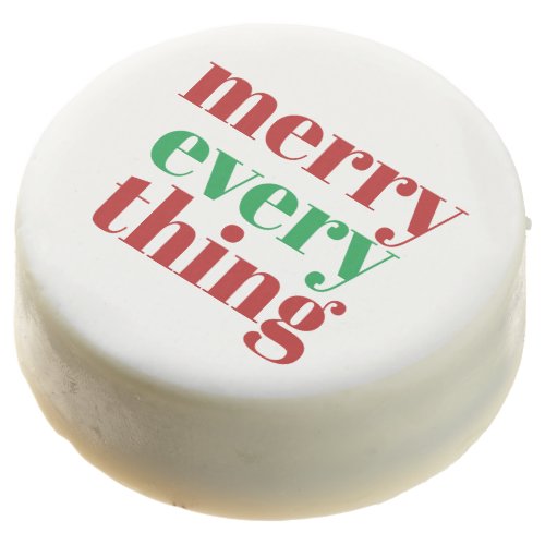 Modern Red Green Merry Everything Christmas Chocolate Covered Oreo