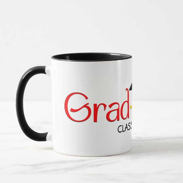 Modern Red Green Yellow Graduate Mug (Left)