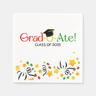 Modern Red Green Yellow Graduate Napkins