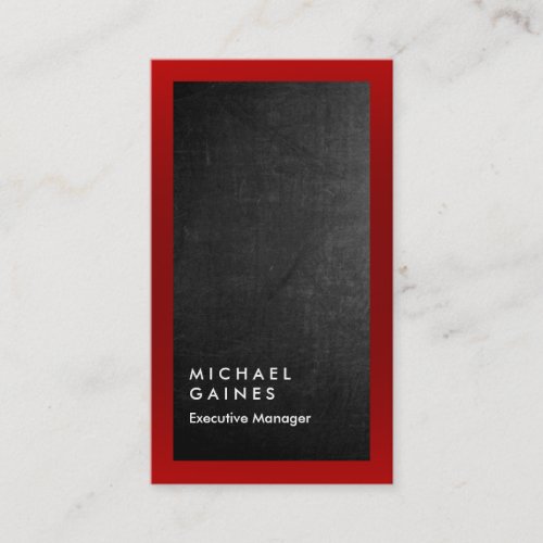 Modern red grey chalkboard chic professional business card