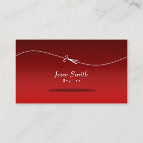 Modern Red Hair Stylist Business Card