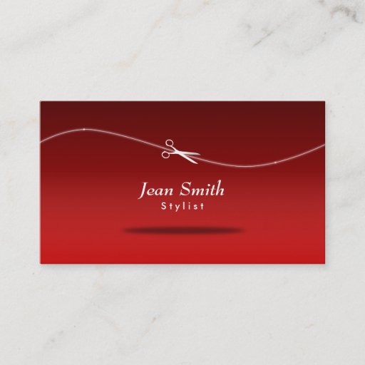 Customizable Modern Red Hair Stylist Business Card