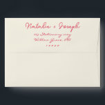 Modern Red Hand-Written calligraphy Retro Wedding  Envelope<br><div class="desc">A retro modern hand written bright colorful wedding envelope. Which features bold  bride and groom's names in vivid red color. And  personalized return address .  On simple pale beige cream vintage color background. Which suits the whole wedding suite.</div>