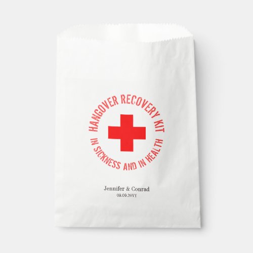 Modern Red Hangover Relief Recovery Kit Wedding Favor Bag