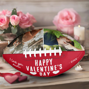 Modern Red Happy Valentine's Day Boyfriend 2 Photo Football
