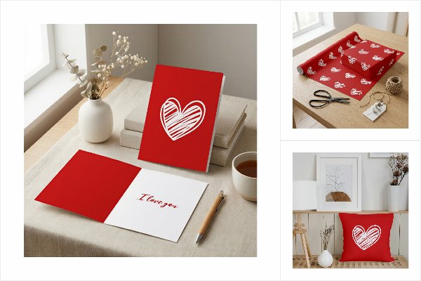 Modern Red Heart Home Collection