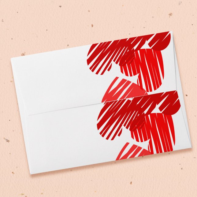 Modern Red Heart Pattern Minimalist Valentine's   Envelope (Creator Uploaded)