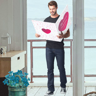 Modern Red Heart Personalized Valentine Card