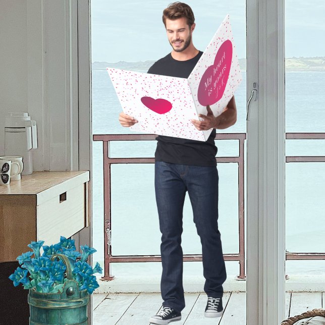 Modern Red Heart Personalized Valentine Card (Creator Uploaded)