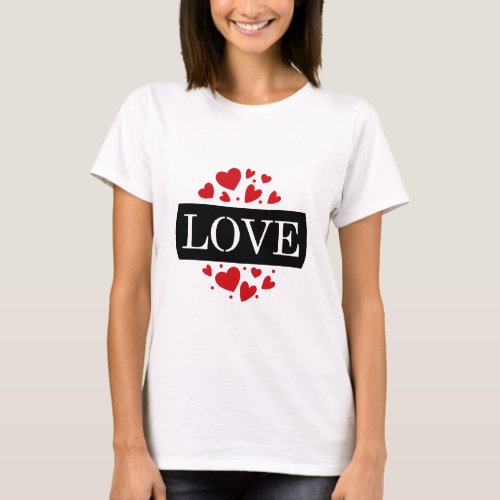 Modern red heart splash love valentine  T_Shirt