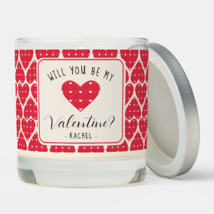 Modern Red Hearts Valentine Days Girlfriend Gift Scented Candle