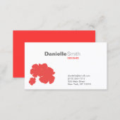 Modern Red Hibiscus Business Card (Front/Back)