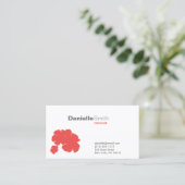 Modern Red Hibiscus Business Card (Standing Front)