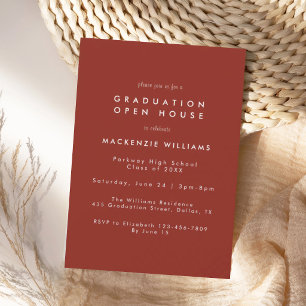 Modern Red High School Graduation Invitation