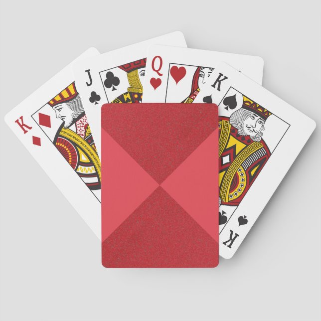Modern Red Hourglass Playing Cards – Customizable (Back)