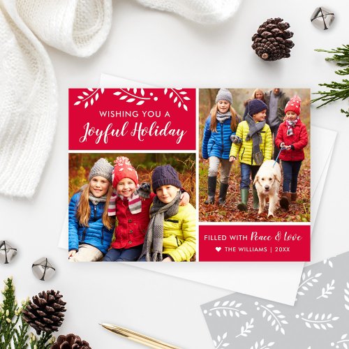 Joyful Holiday | Red Multi-Photo Card