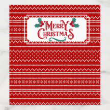 Modern Red Knitting Seamless Pattern Christmas