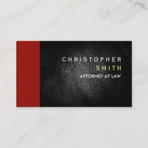 Modern Red Leather Simple Plain Business Card
