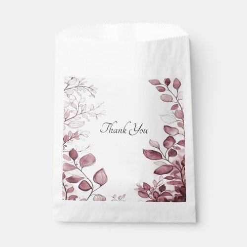 Modern Red Leaves Favor Bag