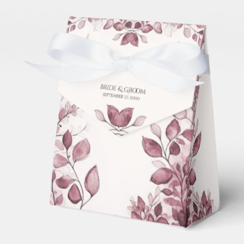 Modern Red Leaves Favor Box