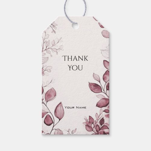 Modern Red Leaves Gift Tag