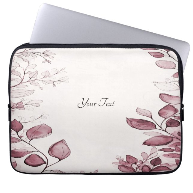 Modern Red Leaves Laptop Sleeve (Front)