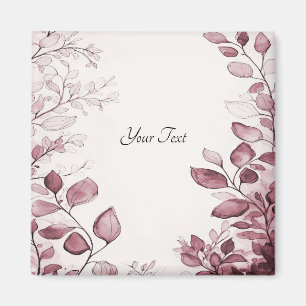 Modern Red Leaves Magnet