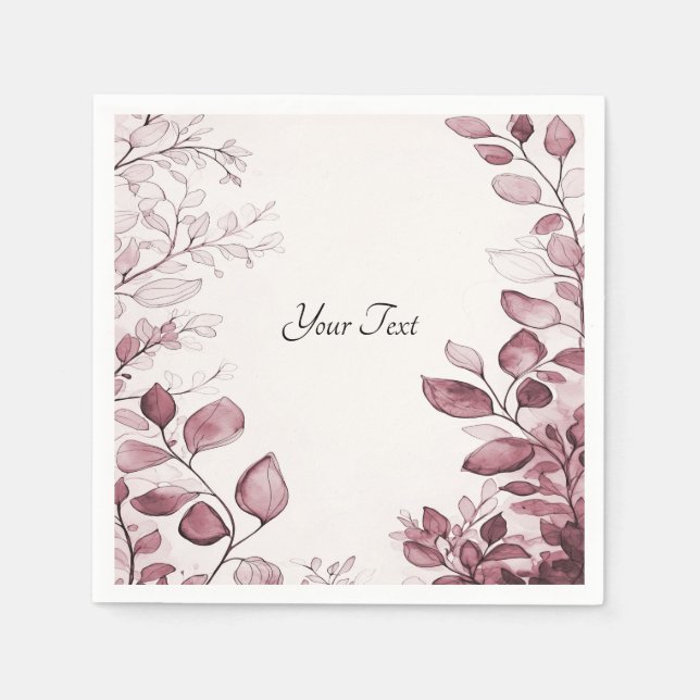 Modern Red Leaves Napkins (Front)