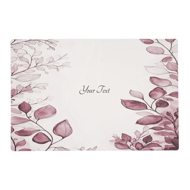 Modern Red Leaves Paper Placemat (Front)