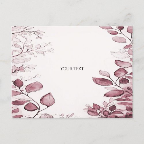 Modern Red Leaves Postcard