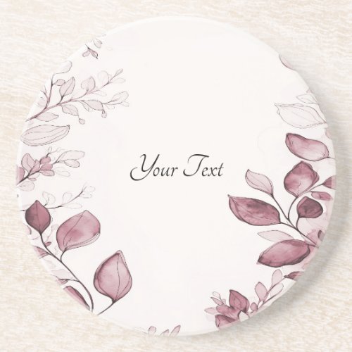 Modern Red Leaves Sandstone Coaster