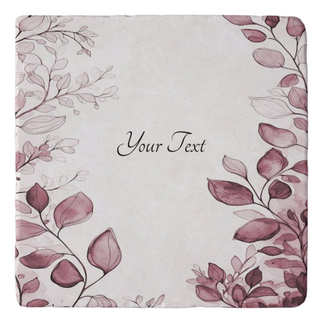 Modern Red Leaves Trivet (Front)