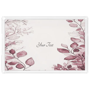 Modern Red Leaves Vanity Tray