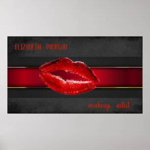 Modern Red Lips,Kiss  ,Makeup artist Poster