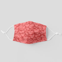 Modern Red Love Heart Pattern Adult Cloth Face Mask