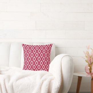 Modern Red Magenta Geometric Pattern Throw Pillow