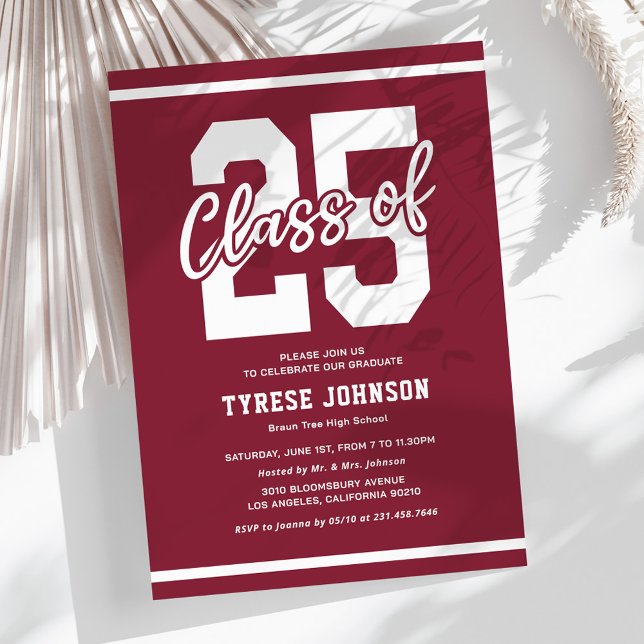 Modern Red Masculine Graduation Party Invitation (Creator Uploaded)