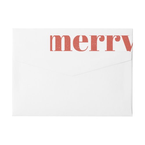 Modern Red Merry Bold Typography Return Address Wrap Around Label