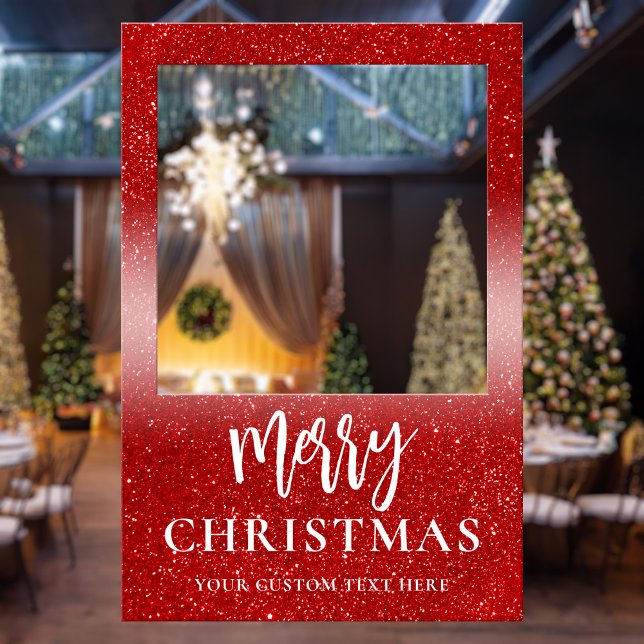 Modern Red Merry Christmas Party Photo Booth Frame Foam Board (Creator Uploaded)