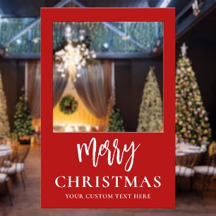 Modern Red Merry Christmas Party Photo Booth Frame Foam Board