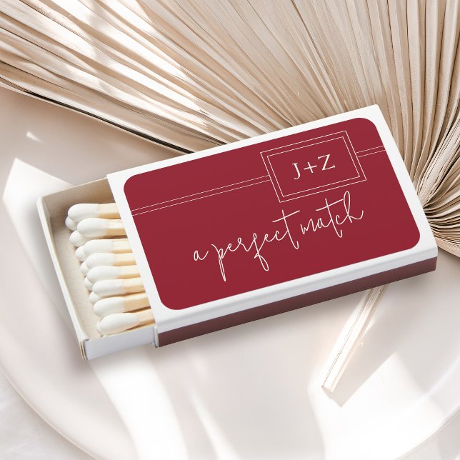 Modern Red Minimalist Monogram Perfect Match (Creator Uploaded)