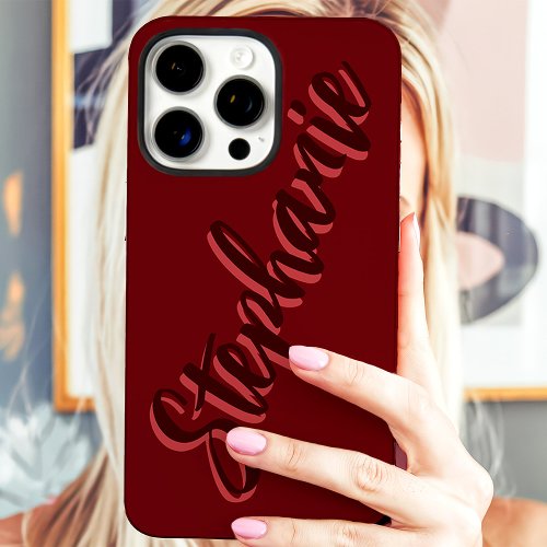 Modern Red Minimalist Script Name Iphone 16 Pro Max Case