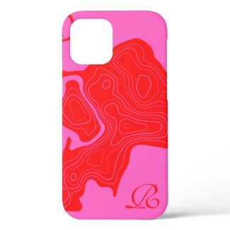 Modern Red Monogram Case-Mate iPhone Case