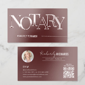 Modern Red Notary Public Loan Signing Agent Photo Raised Spot UV Business Card