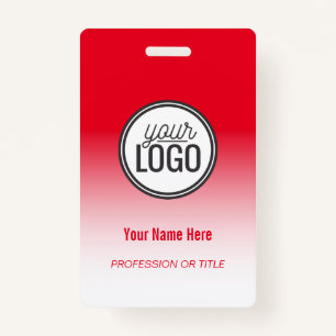 Modern Red Ombre Professional Name Tag Badge