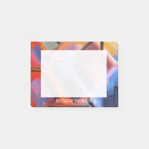 Modern Red Orange Black Pink Blue Abstract Design Post-it Notes