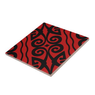 Modern Red Pattern Ceramic Tile