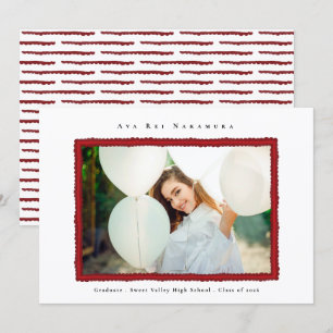 Modern Red Photo Frame Graduation Class of 2026 Announcement