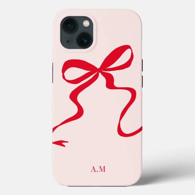 Modern Red Pink Bow Illustration Case-Mate Case-Mate iPhone Case (Back)