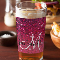 Modern Red & Pink Glitter Sparkles Name